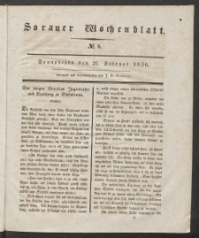 Sorauer Wochenblatt, No. 8. (20. Februar 1836)