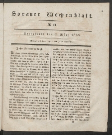 Sorauer Wochenblatt, No. 11. (12. März 1836)