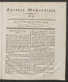Sorauer Wochenblatt, No. 13. (26. März 1836)
