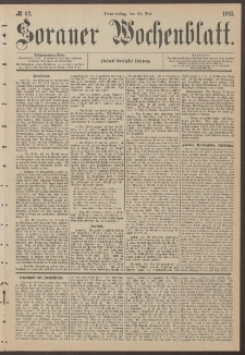Sorauer Wochenblatt, No. 62. (28. Mai 1885)
