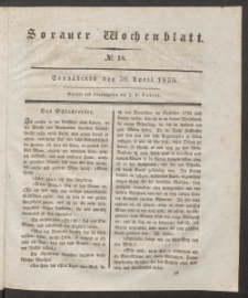 Sorauer Wochenblatt, No. 18. (30. April 1836)