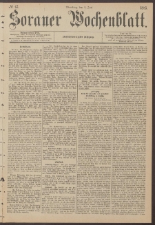 Sorauer Wochenblatt, No. 67. (9. Juni 1885)