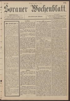 Sorauer Wochenblatt, No. 70. (16. Juni 1885)