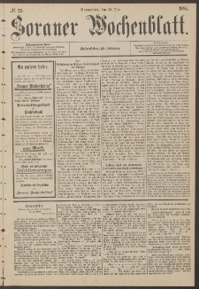 Sorauer Wochenblatt, No. 72. (20. Juni 1885)