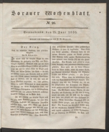 Sorauer Wochenblatt, No. 26. (25. Juni 1836)