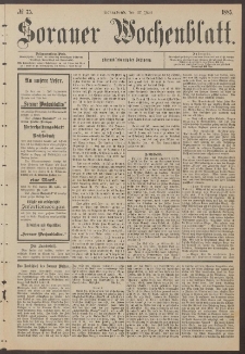 Sorauer Wochenblatt, No. 75. (27. Juni 1885)