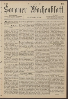Sorauer Wochenblatt, No. 77. (2. Juli 1885)
