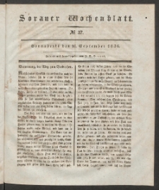 Sorauer Wochenblatt, No. 37. (10. September 1836)