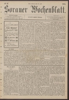 Sorauer Wochenblatt, No. 87. (25. Juli 1885)