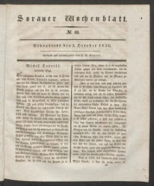 Sorauer Wochenblatt, No. 40. (1. October 1836)