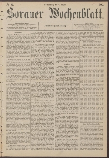 Sorauer Wochenblatt, No. 92. (6. August 1885)