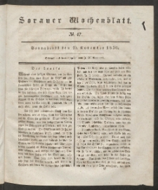 Sorauer Wochenblatt, No. 47. (19. November 1836)