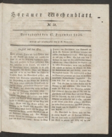 Sorauer Wochenblatt, No. 51. (17. Dezember 1836)