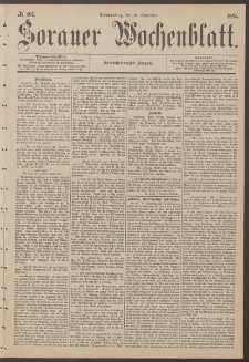 Sorauer Wochenblatt, No. 107. (10. September 1885)