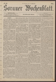 Sorauer Wochenblatt, No. 110. (17. September 1885)