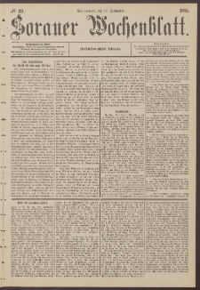 Sorauer Wochenblatt, No. 111. (19. September 1885)