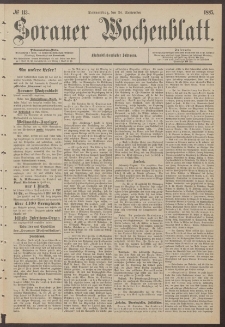 Sorauer Wochenblatt, No. 113. (24. September 1885)
