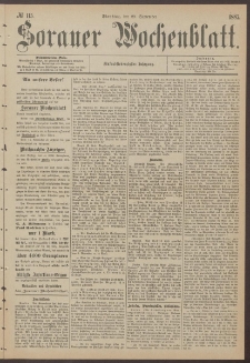 Sorauer Wochenblatt, No. 115. (29. September 1885)