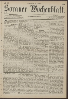 Sorauer Wochenblatt, No. 117. (3. October 1885)