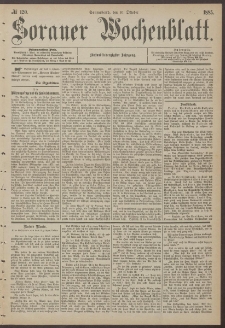 Sorauer Wochenblatt, No. 120. (10. October 1885)