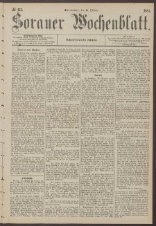 Sorauer Wochenblatt, No. 122. (15. October 1885)