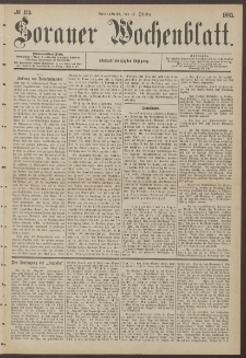 Sorauer Wochenblatt, No. 123. (17. October 1885)