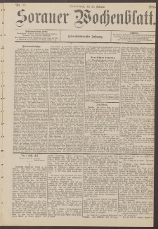 Sorauer Wochenblatt, Nr. 21. (20. Februar 1886)