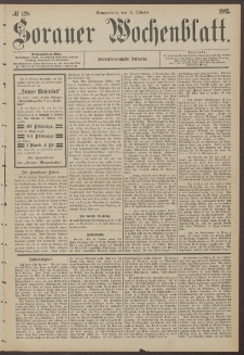 Sorauer Wochenblatt, No. 129. (31. October 1885)