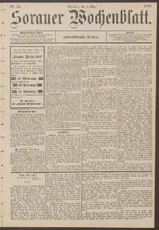 Sorauer Wochenblatt, Nr. 25. (2. M&auml;rz 1886)