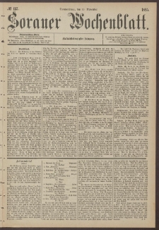 Sorauer Wochenblatt, No. 137. (19. November 1885)
