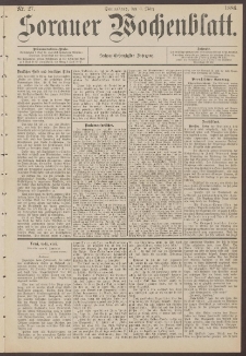 Sorauer Wochenblatt, Nr. 27. (6. M&auml;rz 1886)