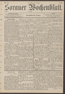 Sorauer Wochenblatt, Nr. 28. (9. M&auml;rz 1886)