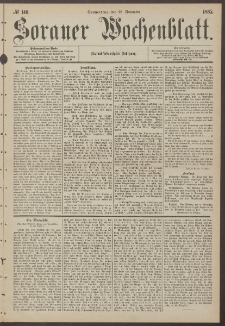 Sorauer Wochenblatt, No. 140. (26. November 1885)
