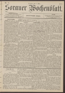 Sorauer Wochenblatt, Nr. 31. (16. M&auml;rz 1886)