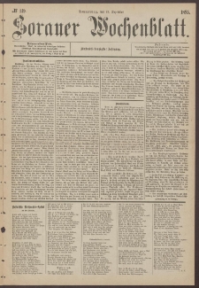 Sorauer Wochenblatt, No. 149. (17. December 1885)