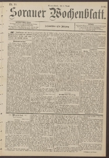 Sorauer Wochenblatt, Nr. 39. (3. April 1886)