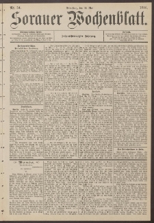 Sorauer Wochenblatt, Nr. 54. (11. Mai 1886)