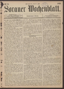 Sorauer Wochenblatt, No. 84. (18. Juli 1876)