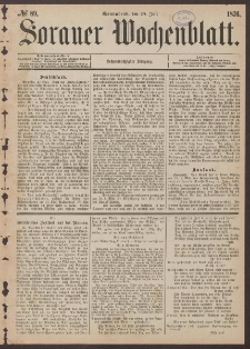 Sorauer Wochenblatt, No. 89. (29. Juli 1876)