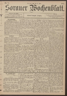 Sorauer Wochenblatt, Nr. 72. (24. Juni 1886)