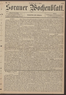 Sorauer Wochenblatt, Nr. 92. (10. August 1886)
