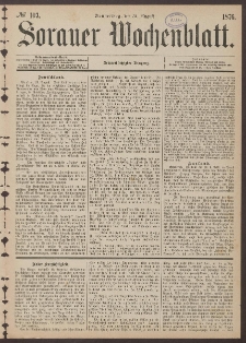Sorauer Wochenblatt, No. 103. (31. August 1876)