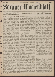 Sorauer Wochenblatt, No. 106. (7. September 1876)