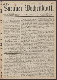 Sorauer Wochenblatt, No. 108. (12. September 1876)