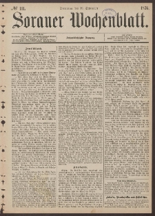 Sorauer Wochenblatt, No. 111. (19. September 1876)