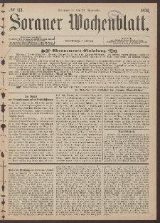 Sorauer Wochenblatt, No. 113. (23. September 1876)