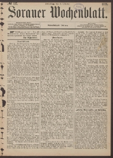 Sorauer Wochenblatt, No. 117. (3. Oktober 1876)