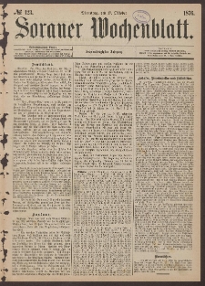 Sorauer Wochenblatt, No. 123. (17. Oktober 1876)