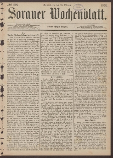 Sorauer Wochenblatt, No. 128. (28. Oktober 1876)