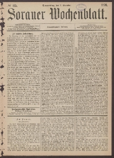 Sorauer Wochenblatt, No. 145. (7. December 1876)